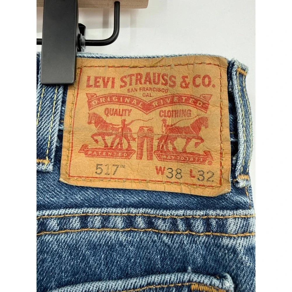 Levis 517 Jeans Mens 38x32 Blue Medium Wash Bootcut Denim Pants NEW